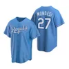 Kansas''City''Royals Hommes 13 Salvador Perez 4 Alex Gordon 41 Danny Duffy Personnalisé Femmes Jeunes Bleu Clair''Replica''Alternate Jersey