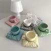 Tasses Tasse en céramique nordique créative après-midi tasse à thé Macaron oreiller sac café crème glacée tasses à lait avec poignée bureau Decor202H