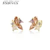 Stud ANDYWEN 925 argent Sterling 2021 or Champagne fleur boucle d'oreille Piercing fête luxe bijoux cadeau Pendientes Rock Punk YQ231211