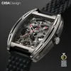 CIGA DESIGN Z-serie titanium kast automatisch mechanisch horloge siliconen band uurwerk met één lederen band voor LJ20273R