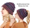 Pony Cotail Elegante Donne invernale Cappello invernale Bernio Warm Cap Hat Knitting Cappelli invernale Cappelli da maglieria inverno Girl Girl Stretch Kn7312611