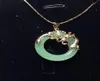 Pure Jade Dragon Phoenix Pendant Necklaceltltlt 0123458197809