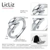 LicLiz Veri anelli in argento sterling 925 con animali per le donne Anello con delfino a fascia per dito Anelli regolabili aperti semplici Anelli Mujer LR0409 S289K