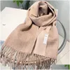 Halsdukar Luxury 100% Cashmere Scarf Designer för kvinnor Män av högsta kvalitet broderad sjal med dubbel färg Autumn och Winter Minimalist DHBGN