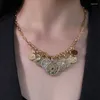 Colliers pendentifs Un collier à la mode et étincelant Chaîne de clavicule multi-style Embellissement de l'oeil du diable Bijoux en zircon incrustés
