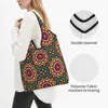 Sacos de compras Engraçado Impressão Luxo Ornamental Mandala Tote Portátil Ombro Shopper Bohochic Geométrica Floral Art Bolsa