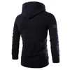 Mens Hoodies Moletons Manga Longa para Homens Zíper Com Capuz Pulôver Alto Pescoço Moletom Top Casaco Casaco Suéter Preto 231211