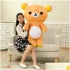 Stuffed Plush Animals 80Cm San-X Rilakkuma Relax Bear Lovely Toys Cute Soft Pillow Toy Doll Gifts For Children 2021 Q0727 Drop Deli Otlb2