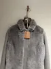 Womens Fur Autumn and Winter Mink Wool Loro Cashmere Lapel Grey Jacket Piana