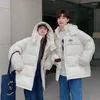 Trenchs de femmes manteaux détachables chapeau coton manteau court 22 coréen couple robe hommes et épaissi chaud lâche décontracté pain