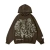 Herenhoodies Y2K los katoen cartoon graffiti persoon print eenvoud sweatshirt met capuchon hiphop oversized streetwear retro heren