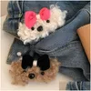 Andra modetillbehör Cartoon Cute Plush Animal Hair Clips for Girl Fashion Pink Brown Bow Hairpins Barrettes Sweet Dog Bb Clip Dr Dhrpg