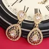 Boucles d'oreilles pendantes Mode européenne et américaine Marocaine Luxe Strass Goutte d'eau Bijou Match Oreille Femme Accessoires de fête nuptiale