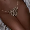 Stonefans Sexy Frau Schmetterling Höschen Unterwäsche Bling Kristall Strass Bikini Tanga Taille Bauchkette Körper Jewelry241t