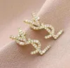 Stud 18K Gold Plated Austrian Crystal Letter yyysls Earrings for Women European and USA Popular Simple Designer Wedding Bride Jewelry Gift