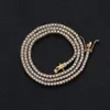 Hip Hop Style Gold Plated Moissanite Diamond 2mm Choker 925 Silver Tennis Chain Necklace for Women