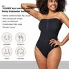 Kadın şekillendiricileri kesintisiz tam vücut şekillendirici askısız bodysuit karın kontrol shapewear tanga açık kasık çıkarılabilir omuz kayışı korse cami