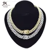 Factory Wholesale High Quality Diamond Cuban Chain Jewelry Set Necklace Bracelet Setset Men Moissanite Chain