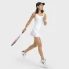 Lu Lemons 테니스 땀을 흘리는 통기성 스커트 요가 옷을 곁들인 탄성 스포츠 드레스 이동식 컵 소프트 슬림 한 스커트 야외 캐주얼 드레스