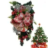 Guirlande de fleurs décoratives de noël, guirlande de nœud de canne à bonbons, ornement mural suspendu pour porte d'entrée de noël, pour la maison, pour jardin extérieur