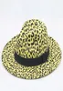 Faux ull leopard fedora hattar för kvinnor män fest festival filma file jazz hatt bred brim panama goth topp vintage bröllop hat6307138