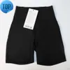 LU-088 Damen-Sport-Yoga-Shorts, Fitness, hohe Taille, schlank, schnell trocknend, atmungsaktiv, elastisch, Nylon-Material