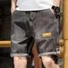 Short d'été en Denim pour hommes, ample, multi-poches, longueur aux genoux, pantalon en jean