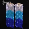 Stage Wear 1 Pair Belly Dance LED Fan Accessories Light Silk Fans Shiny Women Veil Performance Props With Battery