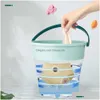 Altro Giardino domestico Nuovo pieghevole portatile Lavaggio Hine Biancheria intima Secchio Calzini Vestiti Mini 10L Rondella Cam Casa Viaggio Dormitorio Drop De Dhpo8