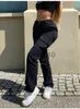 Spodnie damskie Capris proste nogi spodni Kobiety Wysokie talię swobodne workowate spodnie Slim Vintage Y2K Streetwear Schee szerokie spodnie Modne dżinsy J231211