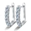 D Färg Real Wedding Diamond Moissanite örhängen för kvinnor med GRA -certifikat 925 Sterling Silver Huggie Hoop örhängen smycken