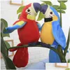 Fyllda plyschdjur söta pratande papegoja skiva upprepade gånger viftande vingar elektroniska fågelbarns gåva Q0727 Drop Delivery Toy OT4GV