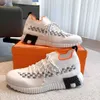 Comfort Men flex Sneakers Shoes Knit läder flätad teknisk duk snörning av sportlivsstil gummisula utomhus tränare eu38-46 originallåda