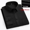 Men's Dress Shirts Loose Fitting Middle Age Causal Twill Plain Patchwork Social Basic Office Plus Size Blue Red Black Larger Top