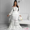 Plus Größe Kleider Elegante Frauen Hochzeit Kleid Dame Spitze Weiß Hohl Geburtstag Party Für Classy Weibliche Prom Rüschen Vestido m-4XL