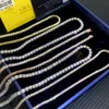 Toptan Moissanite Kolye Bilezik 2mm 3mm 4mm 5mm Tenis Zinciri 925 STRING Gümüş D ​​VVS Tenis Zinciri Mossanit Takı