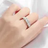 Fedi nuziali Smyoue placcato 18 carati 3,6 CT Tutti gli anelli per le donne 5 pietre Fede nuziale con diamanti scintillanti S925 Gioielli in argento sterling GRA 231208