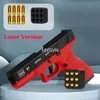 Automatic Shell Ejection Pistol Laser Version Toy Gun Blaster Model Props For Adults Kids Outdoor Games highest version.