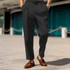 Costumes pour hommes 2023 Stand Pocket Formel Pantalon à jambes larges Hommes Élégant Fête Mariage Pantalon Plus Taille Mens Mode Triple Boutons Costume
