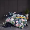 Bedding sets 29Color 46Pcs Luxury Egyptian Cotton Set Queen King size Bright Flamingo Leaf Duvet Cover Bed sheet set Fitted 231211