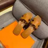 Women Slippers Sandals Slides Female Summer Fashion Outside Wear New Style Net Red Flat Bottom Tourism Beach A Word Leather Womens Sandals