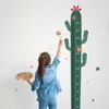 Wall Stickers Large Cactus Growth Chart for Kids Measure Height Children Ruler Nursery Room Decor Art Boys Girls 231211