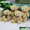 Doldurulmuş Peluş Hayvanlar 4.7/12cm Mini Eklem Ayı Oyuncakları 12 PCS/Lot Kawaii Bear Düğün ziyafet dekor oyuncak kolye hediyeleri brinquedos ot6km