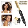 Piastre per capelli 2 in 1 Pettine Piastra per capelli Ferri da stiro Spazzola per lisciare Pettine riscaldante Capelli lisci Styler Bigodino per capelli peigne chauffant 231211