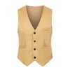 Gilets pour hommes à la mode hommes costume couleur unie grande couture simple gilet de printemps sans manches