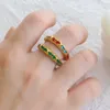 Hot Selling Jewelry Diamond Inlaid Zircon Ring, Women's Single Row Diamond, Colored Zircon Ring, fashionabla smycken Present grossist