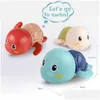 Bath Toys Baby Shower Toy Bading Cute Swimming Turtle Whale Pool Beach Classic Chain Clock Water Childrens 230531 Drop Delivery Kids DH0RV