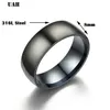 Anillos de boda UAH Anillo de dedo de acero negro para hombres Anillos Mujeres Accesorios brillantes Anillo Joyería Pareja Anillos de moda 231208