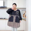 Fashion Women Kitchen Apron Long Sleeve Apron Cooking Baking Restaurant Workwear Waterproof Household Cleaning Tools BBQ Bibs