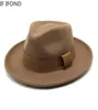 Mannen Gebogen Rand Wolvilt Fedora Hoed Vintage Trilby Jazz Hoed Herfst Winter Derby Goochelaar Feesthoed 2205149320702